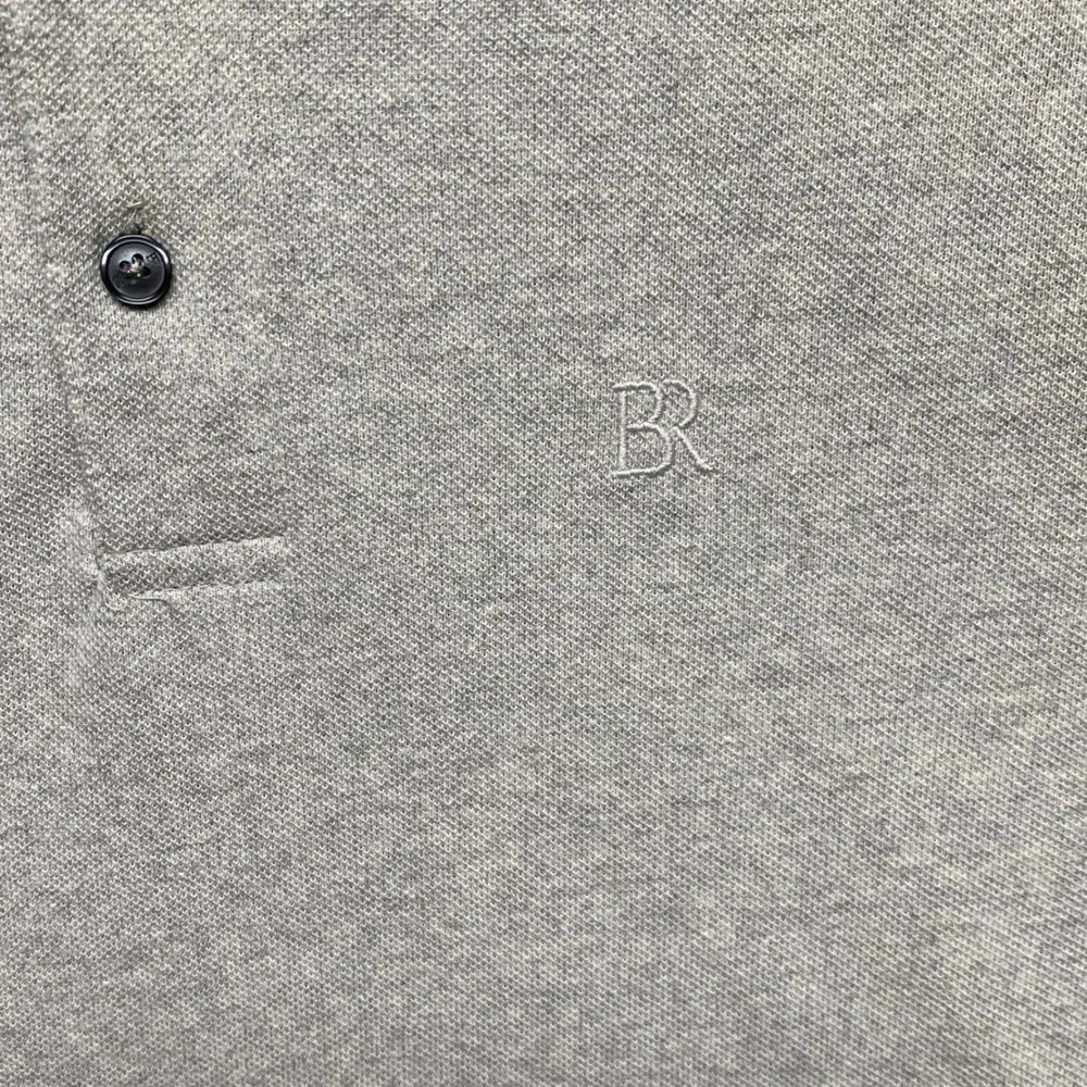 Banana Republic Mens‎ Pique Polo Shirt Gray Organic Cotton Short Sleeve  L NEW